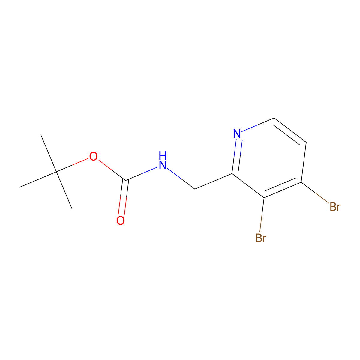 tert-butyl N-[(3,4-dibromopyridin-2-yl)methyl]carbamate molecular structure, CAS 2680671-16-1