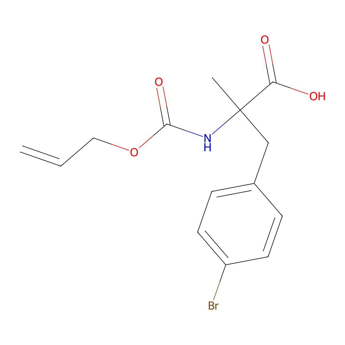 3-(4-Bromophenyl)-2-methyl-2-{[(prop-2-en-1-yloxy)carbonyl]amino}propanoic acid molecular structure, CAS 2680671-21-8