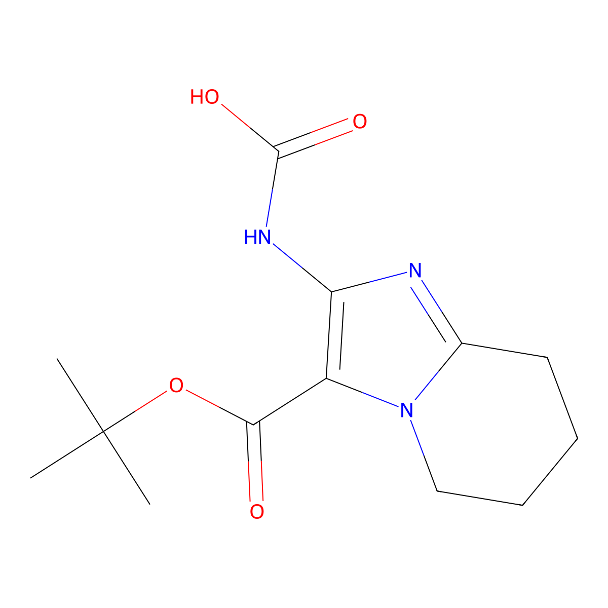 {3-[(tert-butoxy)carbonyl]-5H,6H,7H,8H-imidazo[1,2-a]pyridin-2-yl}carbamic acid molecular structure, CAS 2680671-23-0