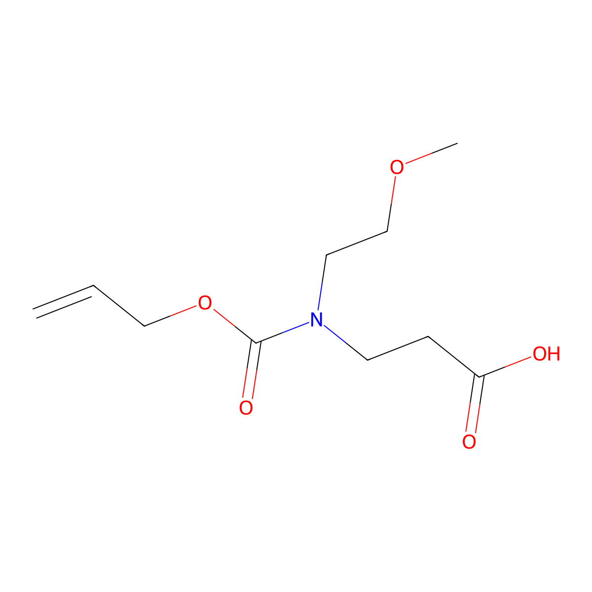 3-[(2-Methoxyethyl)[(prop-2-en-1-yloxy)carbonyl]amino]propanoic acid molecular structure, CAS 2680671-30-9