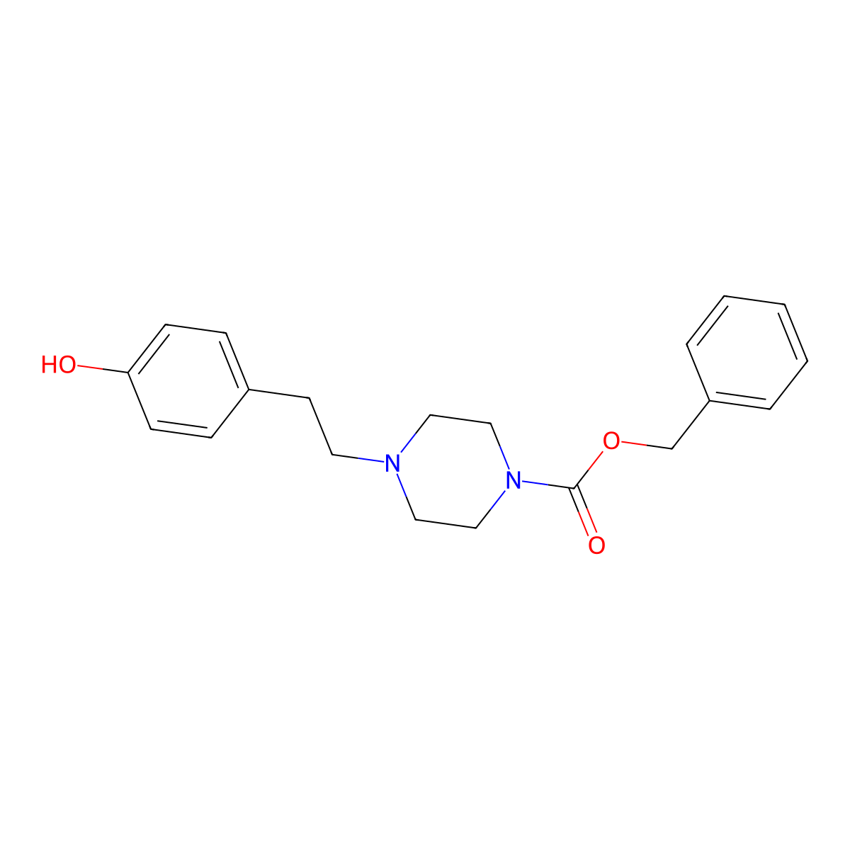Benzyl 4-[2-(4-hydroxyphenyl)ethyl]piperazine-1-carboxylate molecular structure, CAS 2680671-37-6
