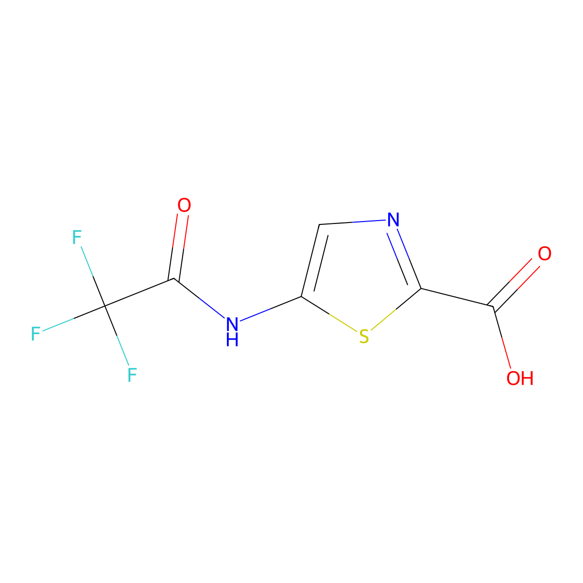 5-(2,2,2-Trifluoroacetamido)-1,3-thiazole-2-carboxylic acid molecular structure, CAS 2680671-54-7