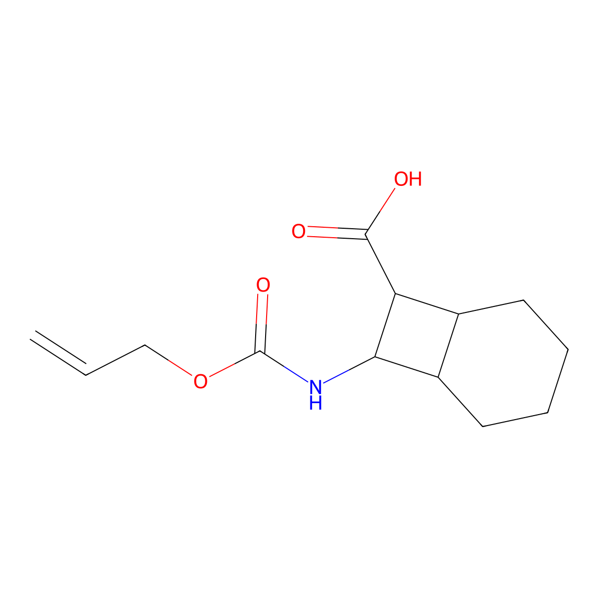 8-{[(Prop-2-en-1-yloxy)carbonyl]amino}bicyclo[4.2.0]octane-7-carboxylic acid molecular structure, CAS 2680671-66-1