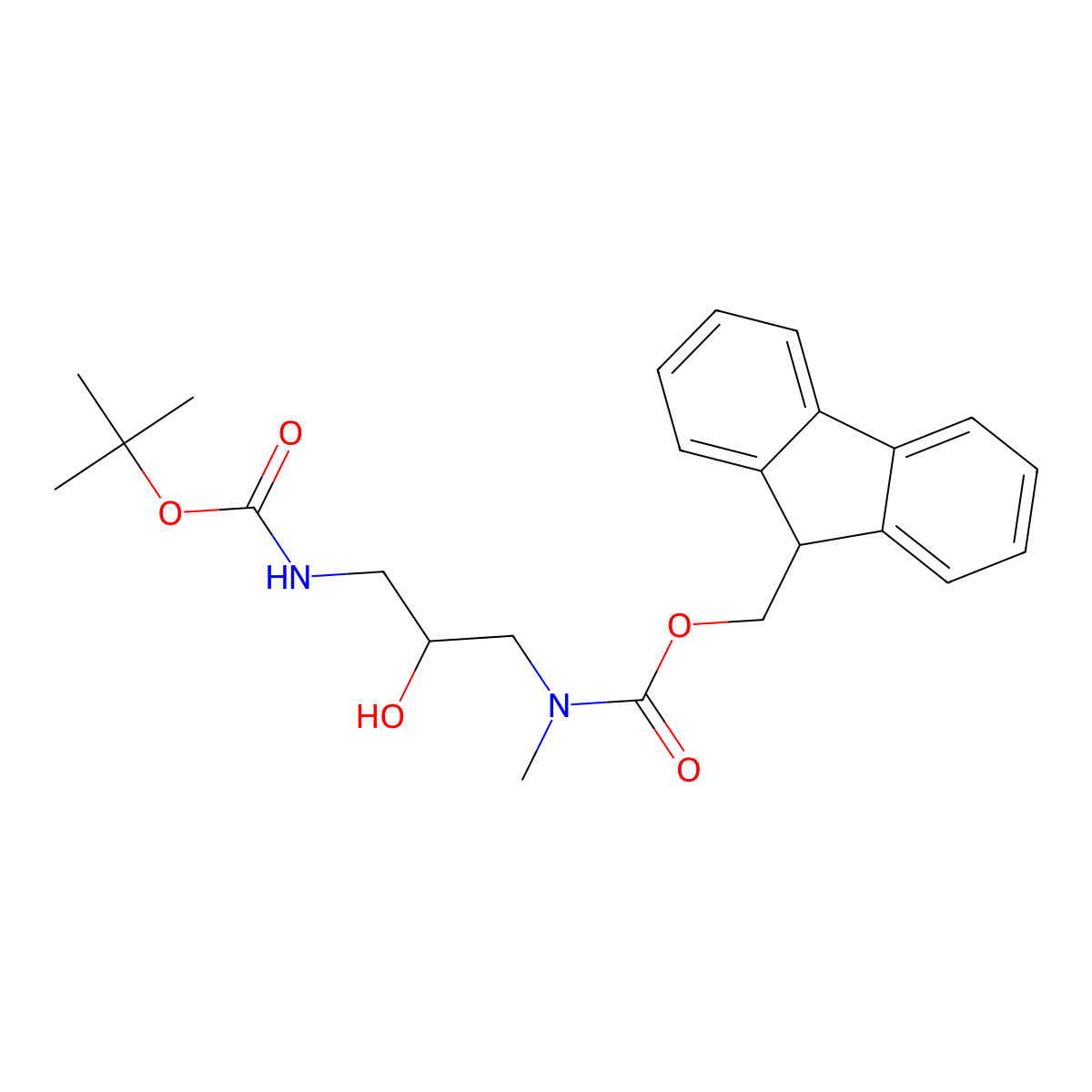 tert-butyl N-[3-({[(9H-fluoren-9-yl)methoxy]carbonyl}(methyl)amino)-2-hydroxypropyl]carbamate molecular structure, CAS 2680671-69-4