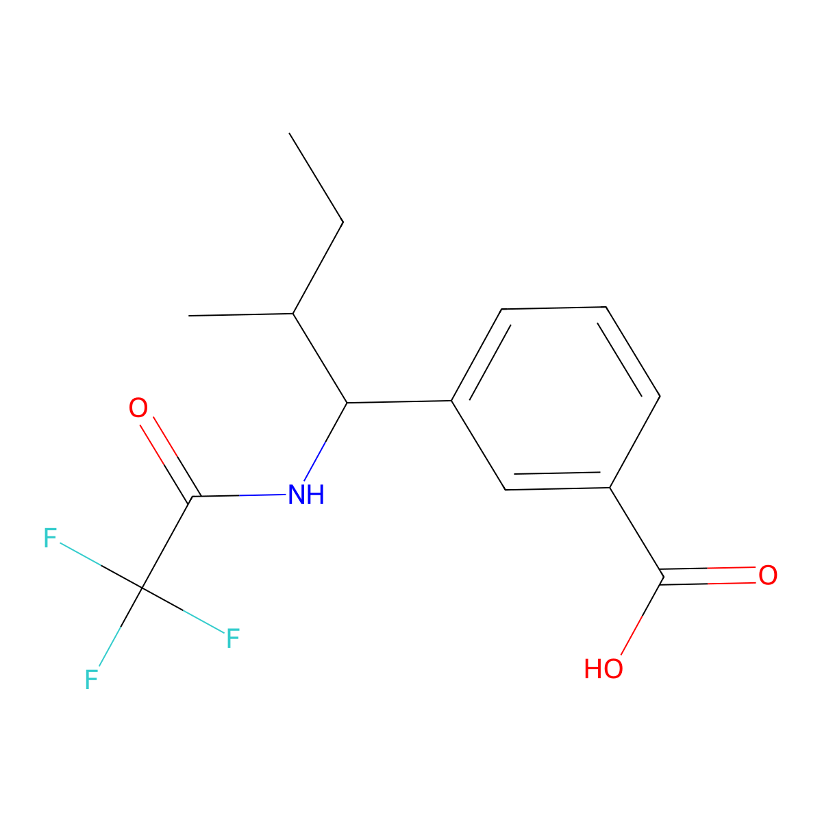 3-[2-Methyl-1-(2,2,2-trifluoroacetamido)butyl]benzoic acid molecular structure, CAS 2680671-70-7