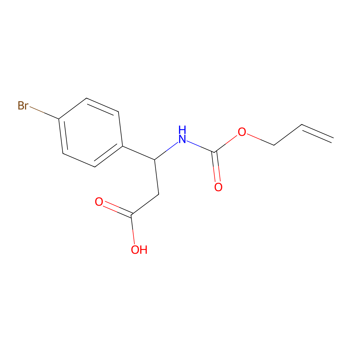 3-(4-Bromophenyl)-3-{[(prop-2-en-1-yloxy)carbonyl]amino}propanoic acid molecular structure, CAS 2680671-80-9
