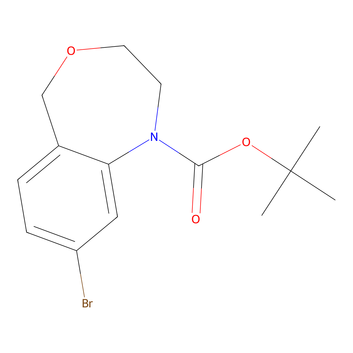 Tert-butyl 8-bromo-1,2,3,5-tetrahydro-4,1-benzoxazepine-1-carboxylate molecular structure, CAS 2680671-83-2