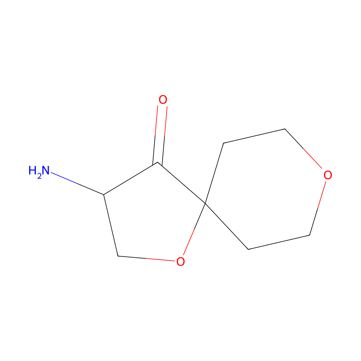3-Amino-1,8-dioxaspiro[4.5]decan-4-one molecular structure, CAS 2680671-87-6