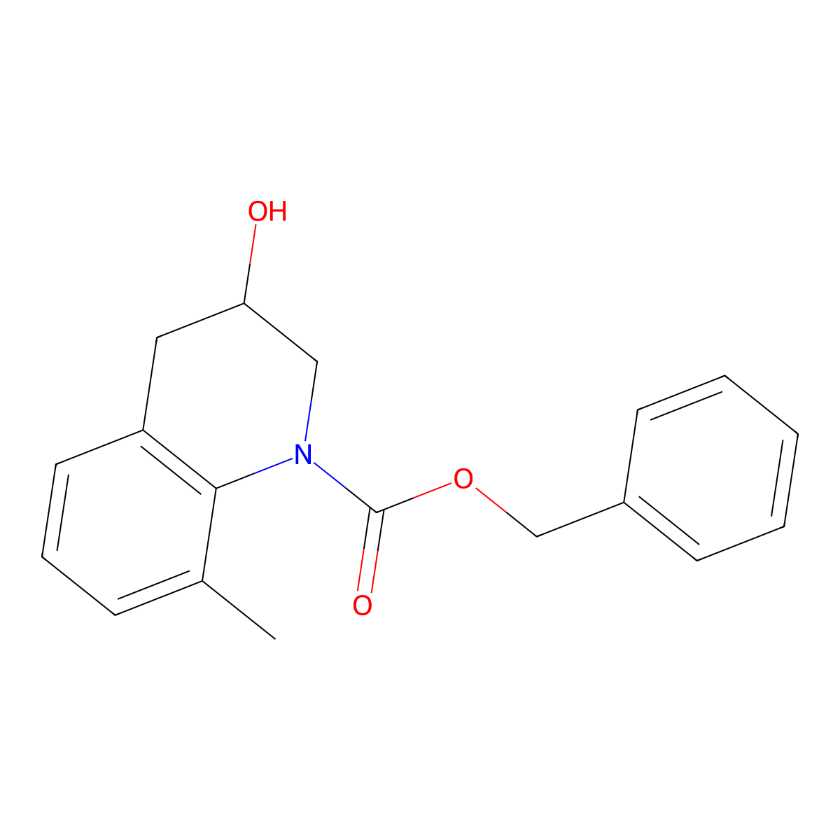 Benzyl 3-hydroxy-8-methyl-1,2,3,4-tetrahydroquinoline-1-carboxylate molecular structure, CAS 2680671-88-7