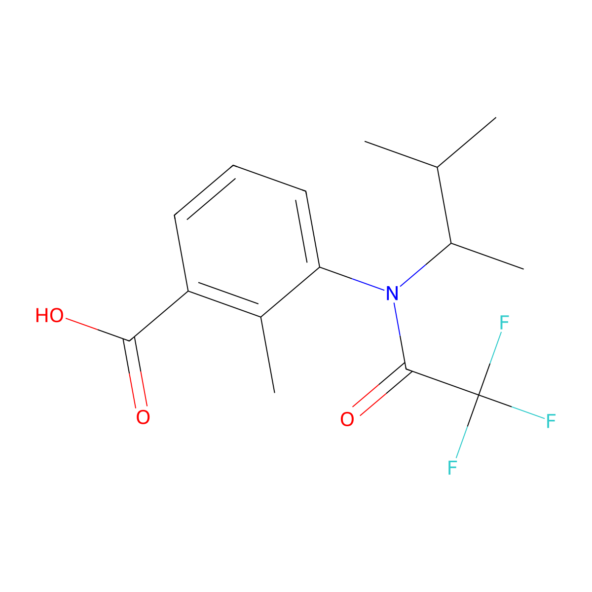 2-methyl-3-[2,2,2-trifluoro-N-(3-methylbutan-2-yl)acetamido]benzoic acid molecular structure, CAS 2680671-89-8