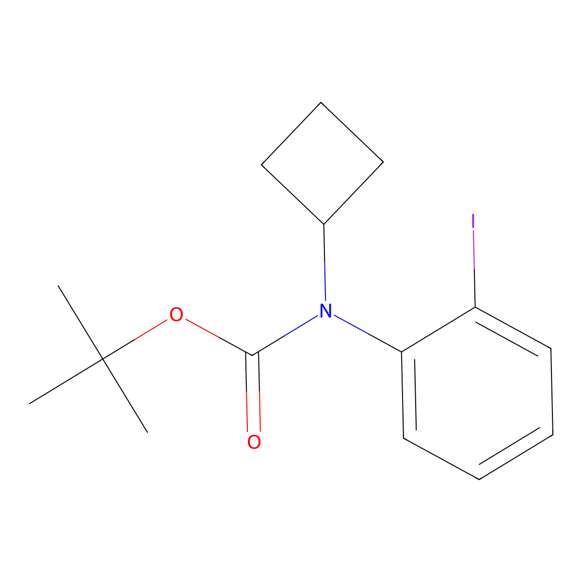 tert-butyl N-cyclobutyl-N-(2-iodophenyl)carbamate molecular structure, CAS 2680671-95-6