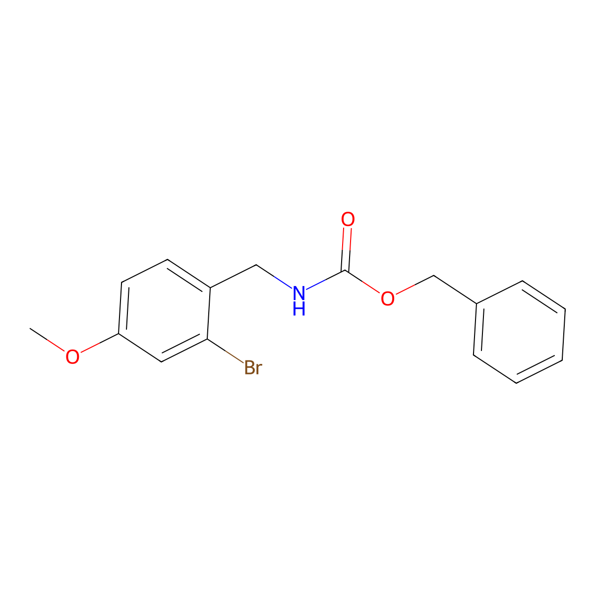 benzyl N-[(2-bromo-4-methoxyphenyl)methyl]carbamate molecular structure, CAS 2680672-01-7