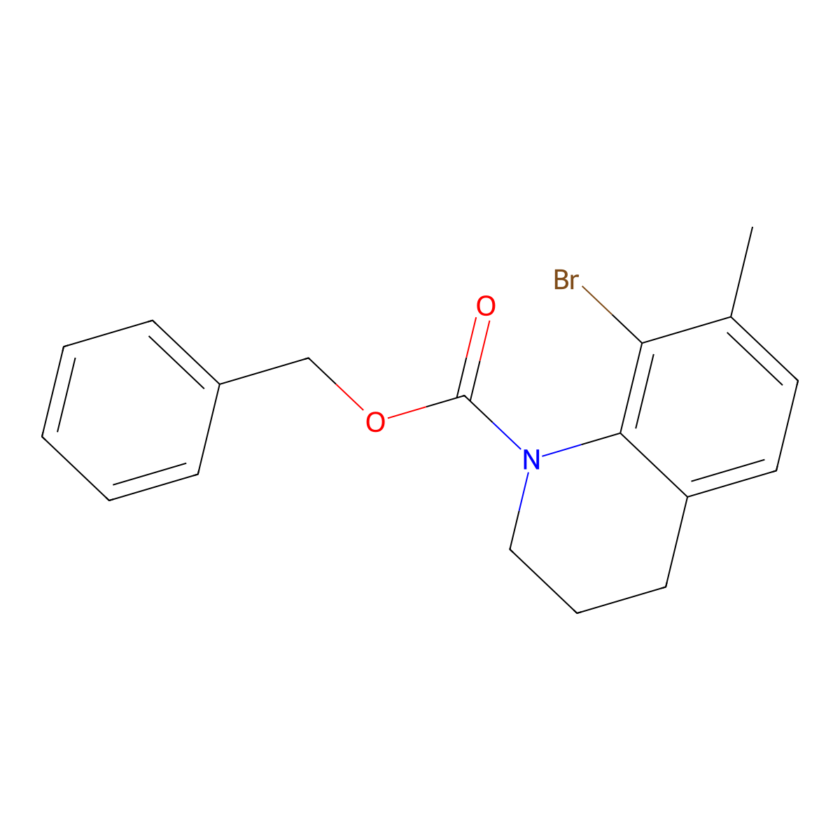 Benzyl 8-bromo-7-methyl-1,2,3,4-tetrahydroquinoline-1-carboxylate molecular structure, CAS 2680672-03-9