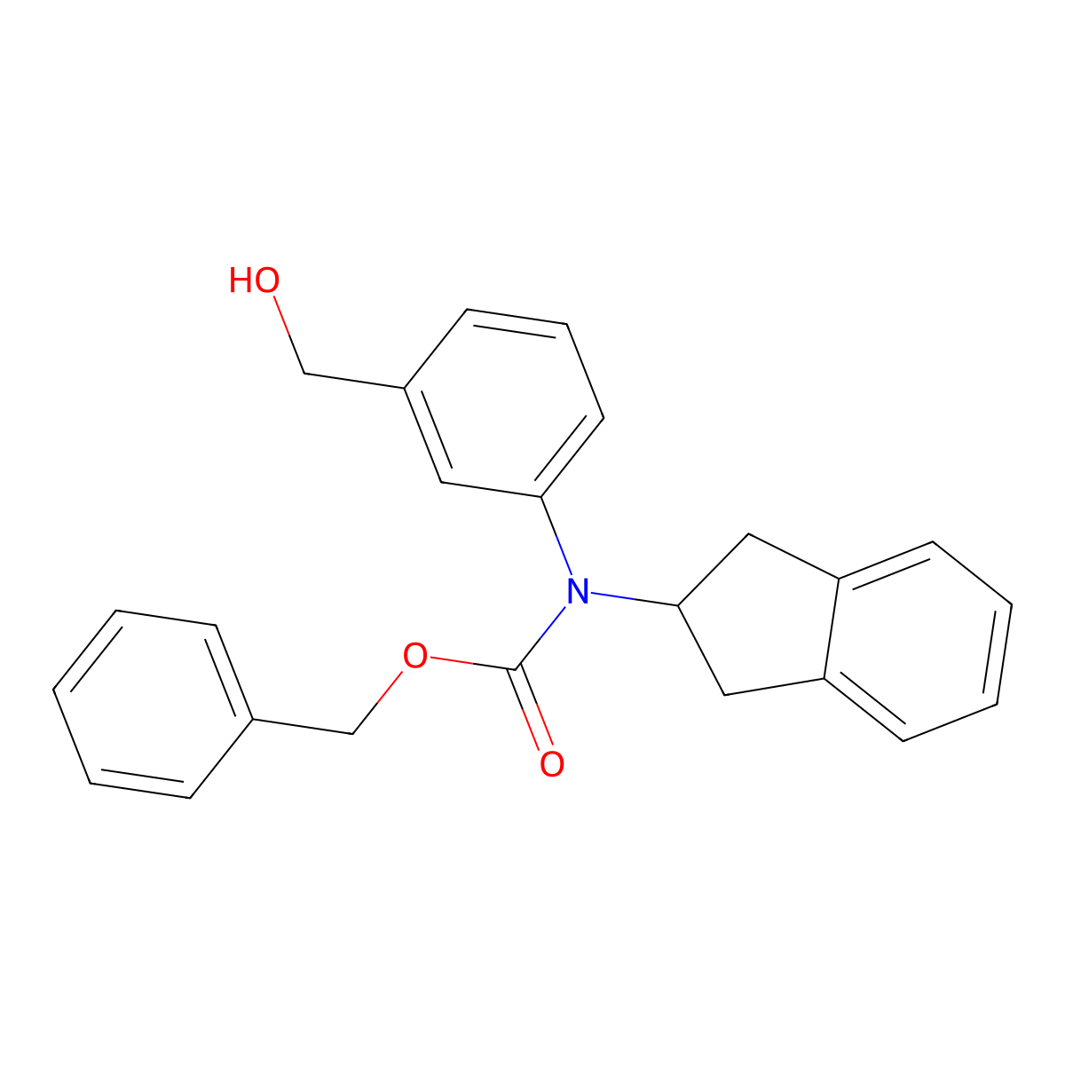 benzyl N-(2,3-dihydro-1H-inden-2-yl)-N-[3-(hydroxymethyl)phenyl]carbamate molecular structure, CAS 2680672-04-0