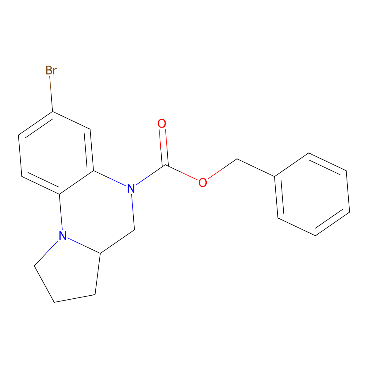 benzyl 7-bromo-1H,2H,3H,3aH,4H,5H-pyrrolo[1,2-a]quinoxaline-5-carboxylate molecular structure, CAS 2680672-07-3