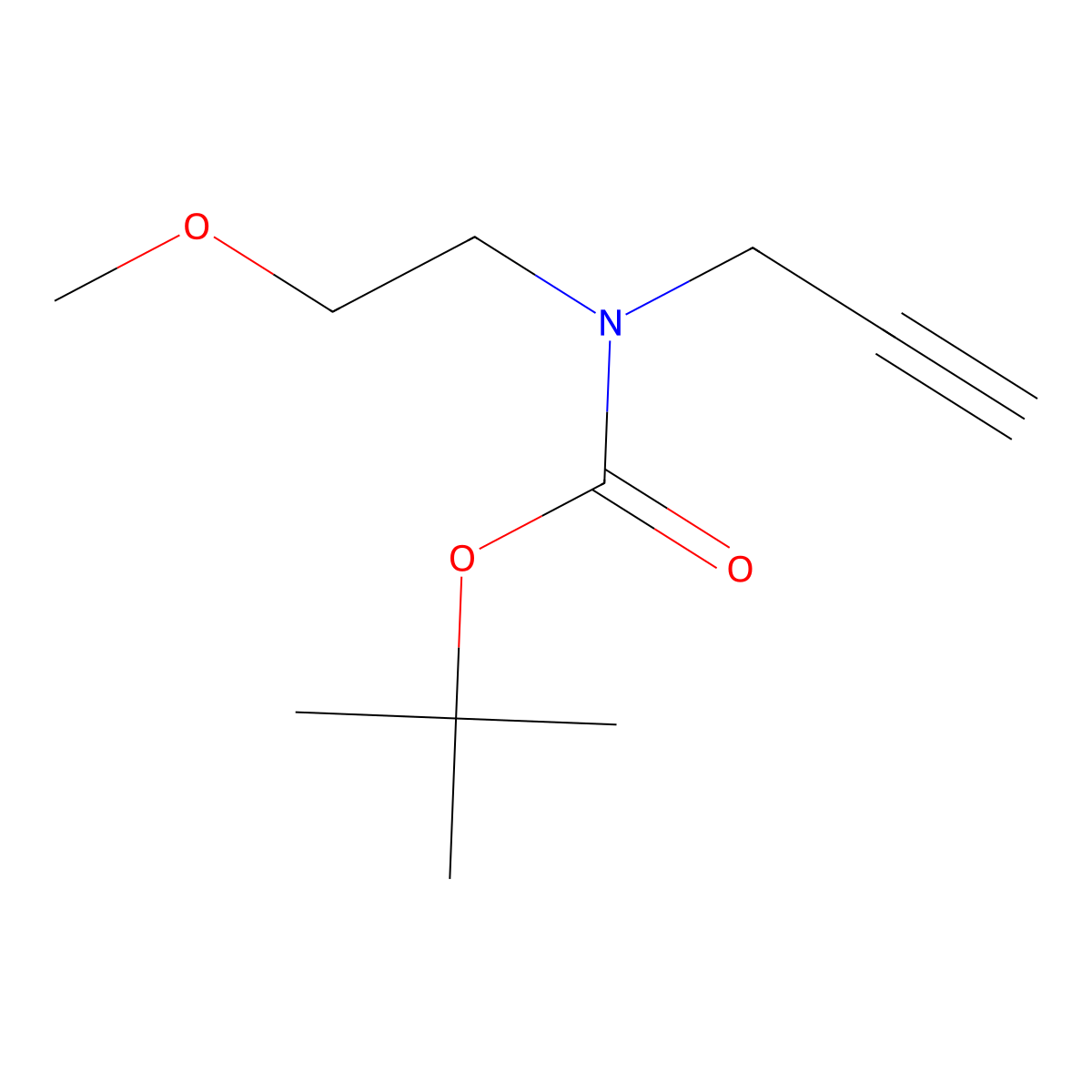 tert-butyl N-(2-methoxyethyl)-N-(prop-2-yn-1-yl)carbamate molecular structure, CAS 2680672-08-4