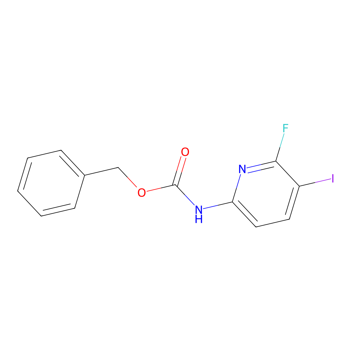 benzyl N-(6-fluoro-5-iodopyridin-2-yl)carbamate molecular structure, CAS 2680672-09-5