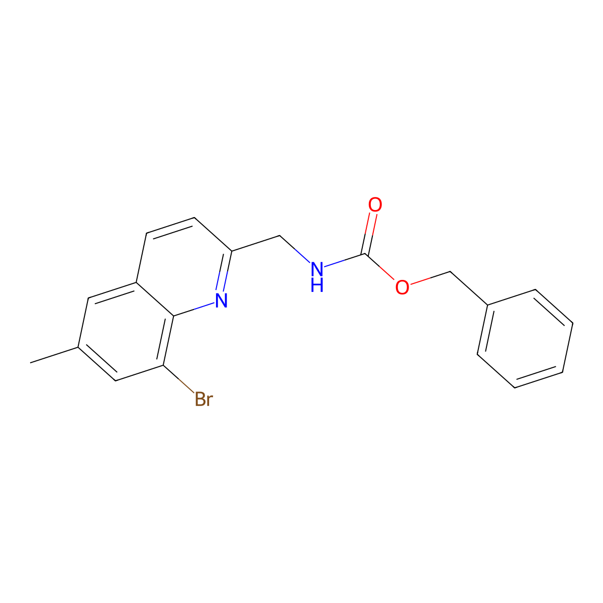 benzyl N-[(8-bromo-6-methylquinolin-2-yl)methyl]carbamate molecular structure, CAS 2680672-11-9
