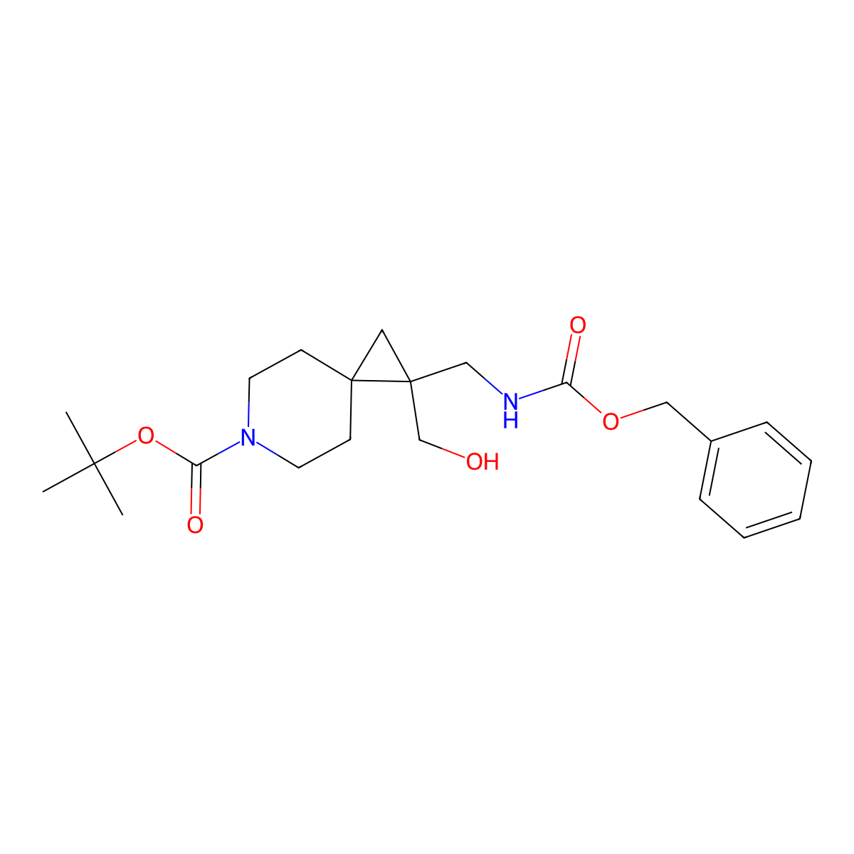 Tert-butyl 1-({[(benzyloxy)carbonyl]amino}methyl)-1-(hydroxymethyl)-6-azaspiro[2.5]octane-6-carboxylate molecular structure, CAS 2680672-21-1