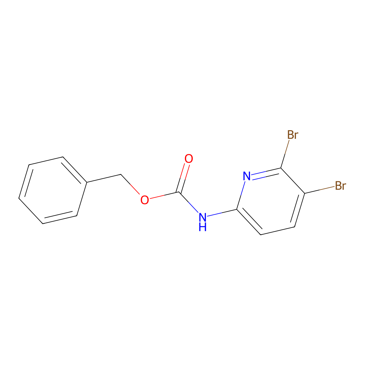 benzyl N-(5,6-dibromopyridin-2-yl)carbamate molecular structure, CAS 2680672-23-3