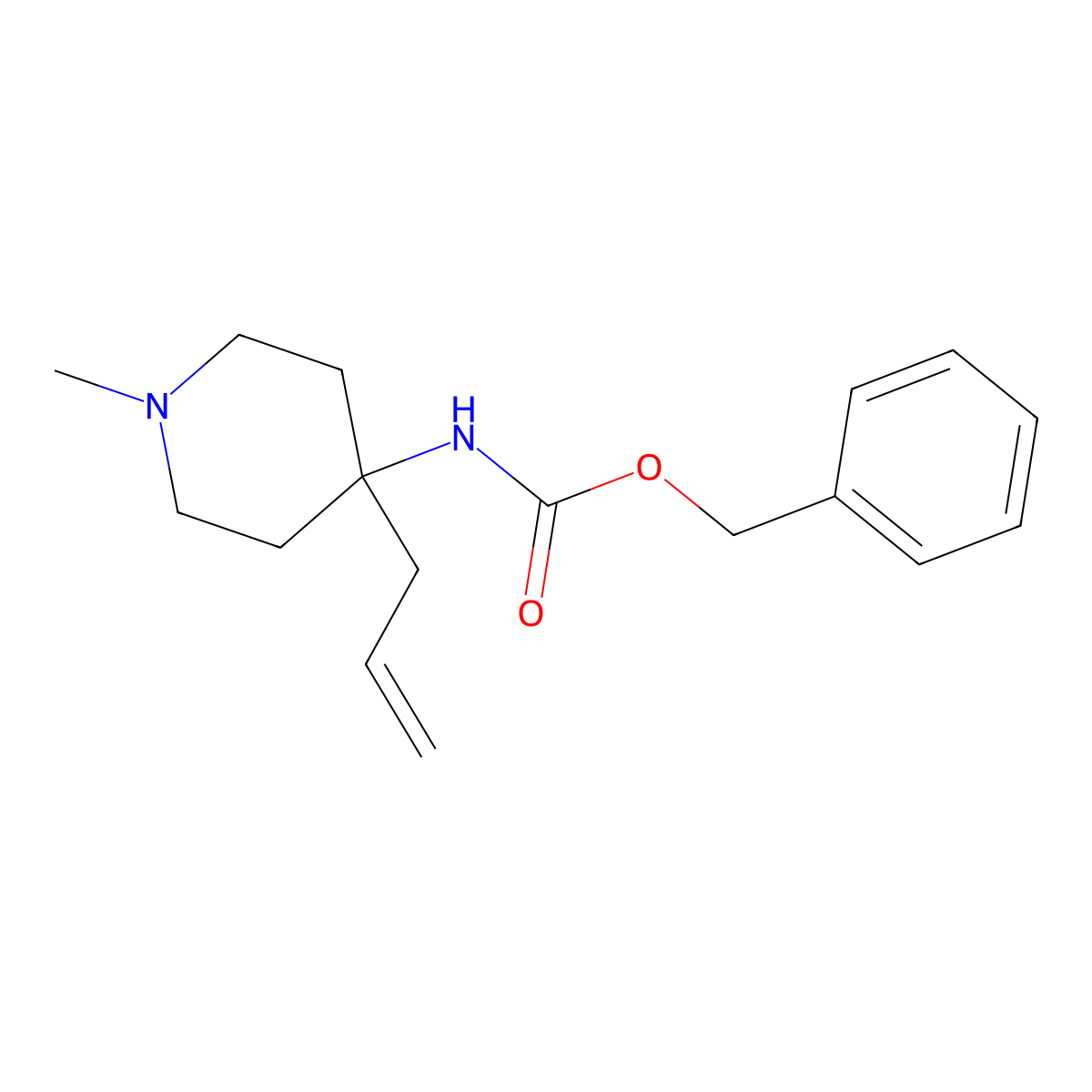 benzyl N-[1-methyl-4-(prop-2-en-1-yl)piperidin-4-yl]carbamate molecular structure, CAS 2680672-33-5