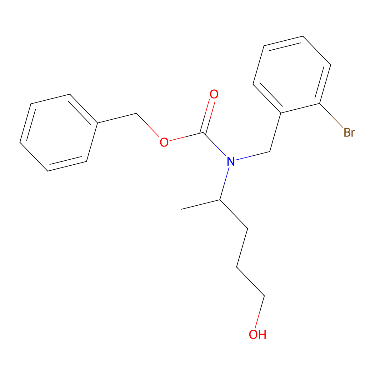 benzyl N-[(2-bromophenyl)methyl]-N-(5-hydroxypentan-2-yl)carbamate molecular structure, CAS 2680672-34-6