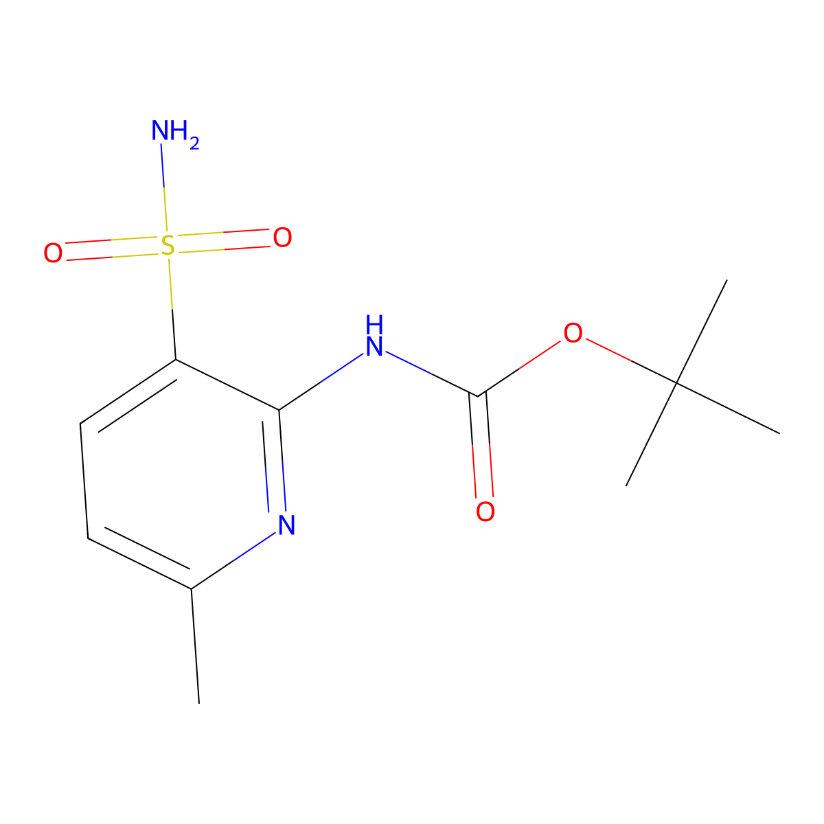 tert-butyl N-(6-methyl-3-sulfamoylpyridin-2-yl)carbamate molecular structure, CAS 2680672-39-1