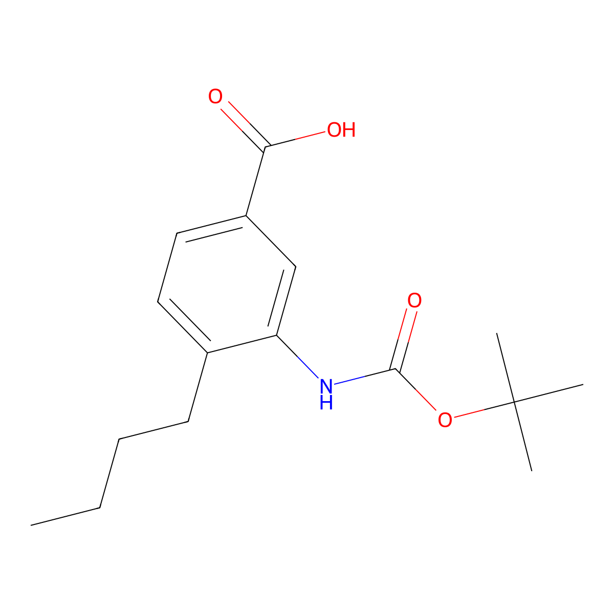 3-{[(Tert-butoxy)carbonyl]amino}-4-butylbenzoic acid molecular structure, CAS 2680672-41-5
