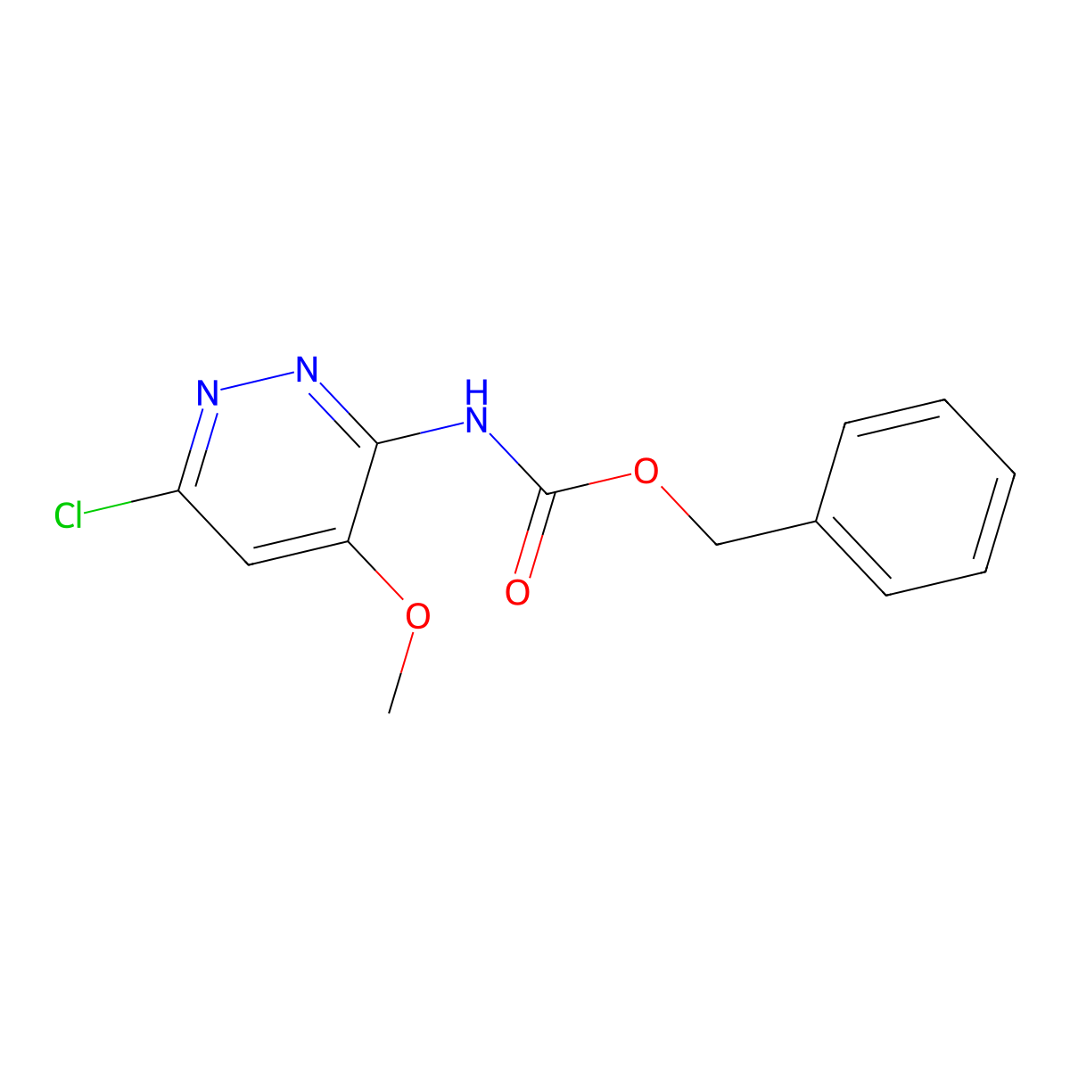 benzyl N-(6-chloro-4-methoxypyridazin-3-yl)carbamate molecular structure, CAS 2680672-53-9
