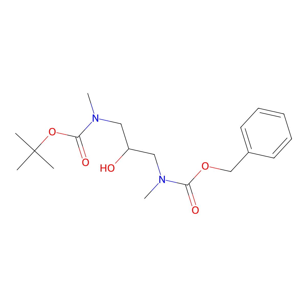 benzyl N-(3-{[(tert-butoxy)carbonyl](methyl)amino}-2-hydroxypropyl)-N-methylcarbamate molecular structure, CAS 2680672-61-9