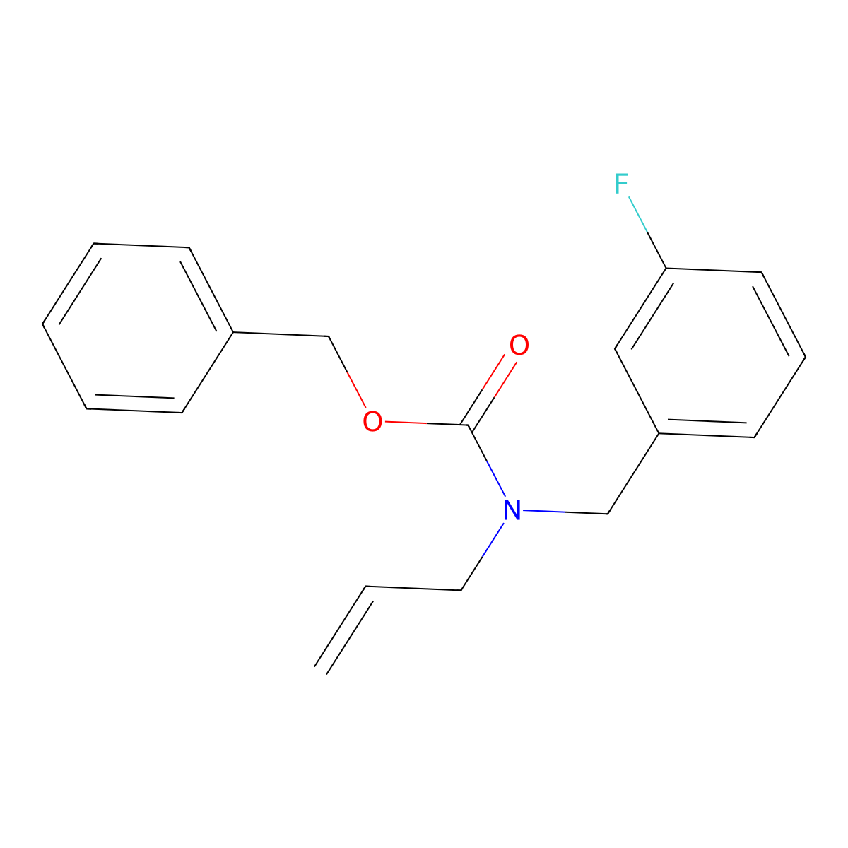 benzyl N-[(3-fluorophenyl)methyl]-N-(prop-2-en-1-yl)carbamate molecular structure, CAS 2680672-62-0