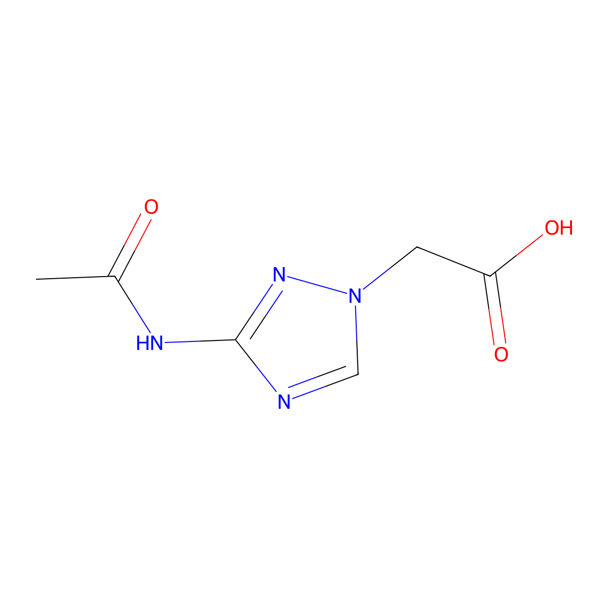 2-(3-acetamido-1H-1,2,4-triazol-1-yl)acetic acid molecular structure, CAS 2680672-66-4