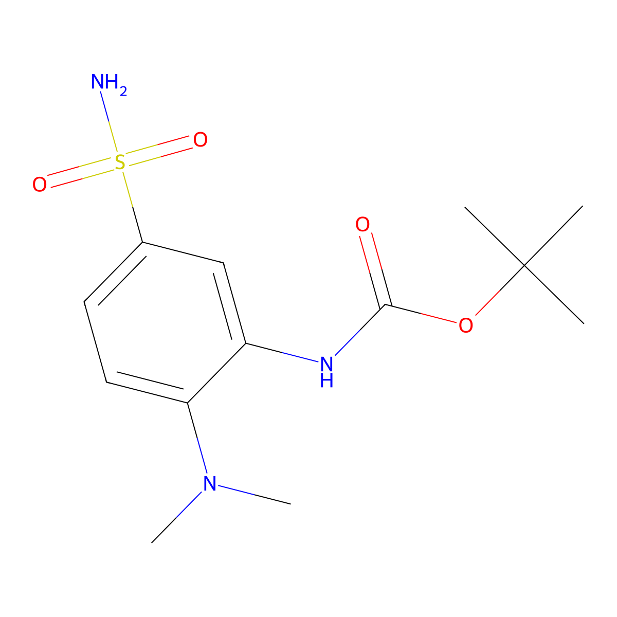 tert-butyl N-[2-(dimethylamino)-5-sulfamoylphenyl]carbamate molecular structure, CAS 2680672-74-4