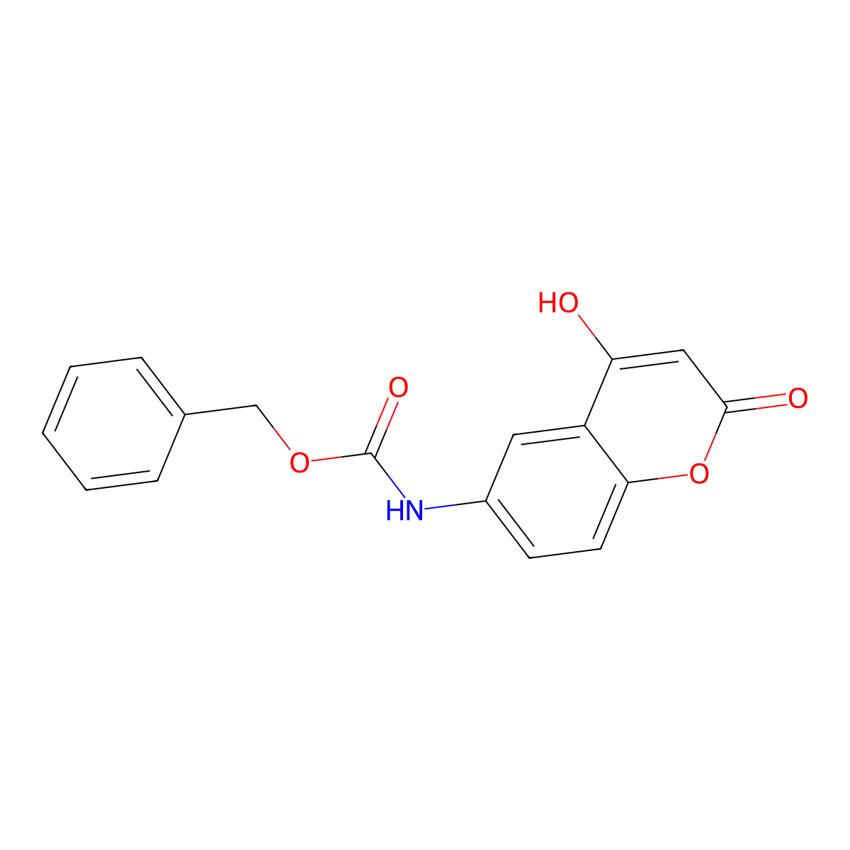 benzyl N-(4-hydroxy-2-oxo-2H-chromen-6-yl)carbamate molecular structure, CAS 2680672-75-5