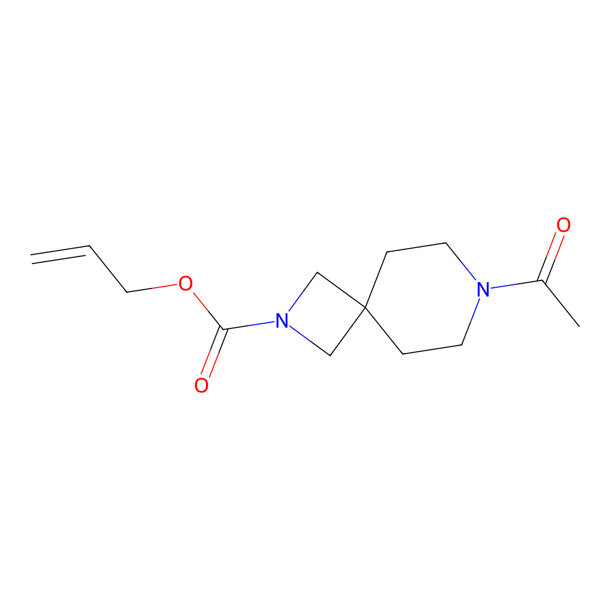 Prop-2-en-1-yl 7-acetyl-2,7-diazaspiro[3.5]nonane-2-carboxylate molecular structure, CAS 2680672-80-2