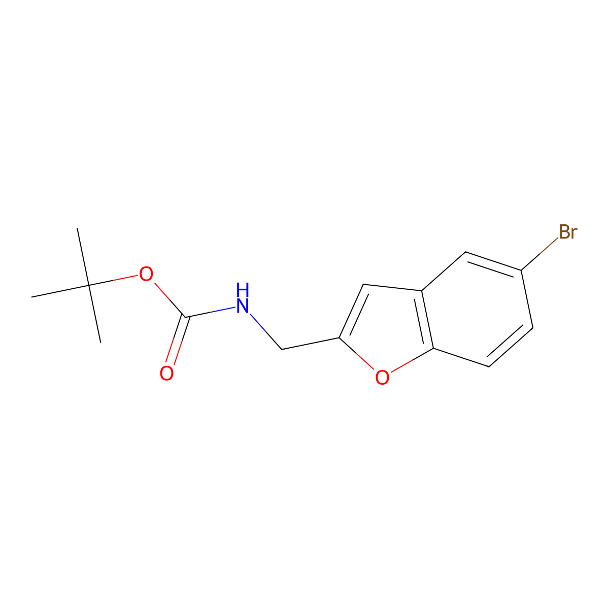 tert-butyl N-[(5-bromo-1-benzofuran-2-yl)methyl]carbamate molecular structure, CAS 2680672-89-1