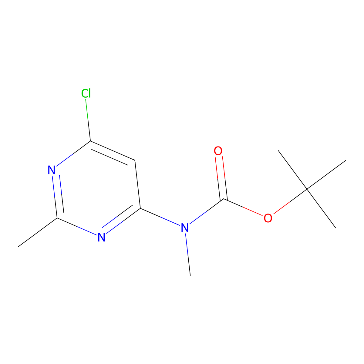 tert-butyl N-(6-chloro-2-methylpyrimidin-4-yl)-N-methylcarbamate molecular structure, CAS 2680672-91-5
