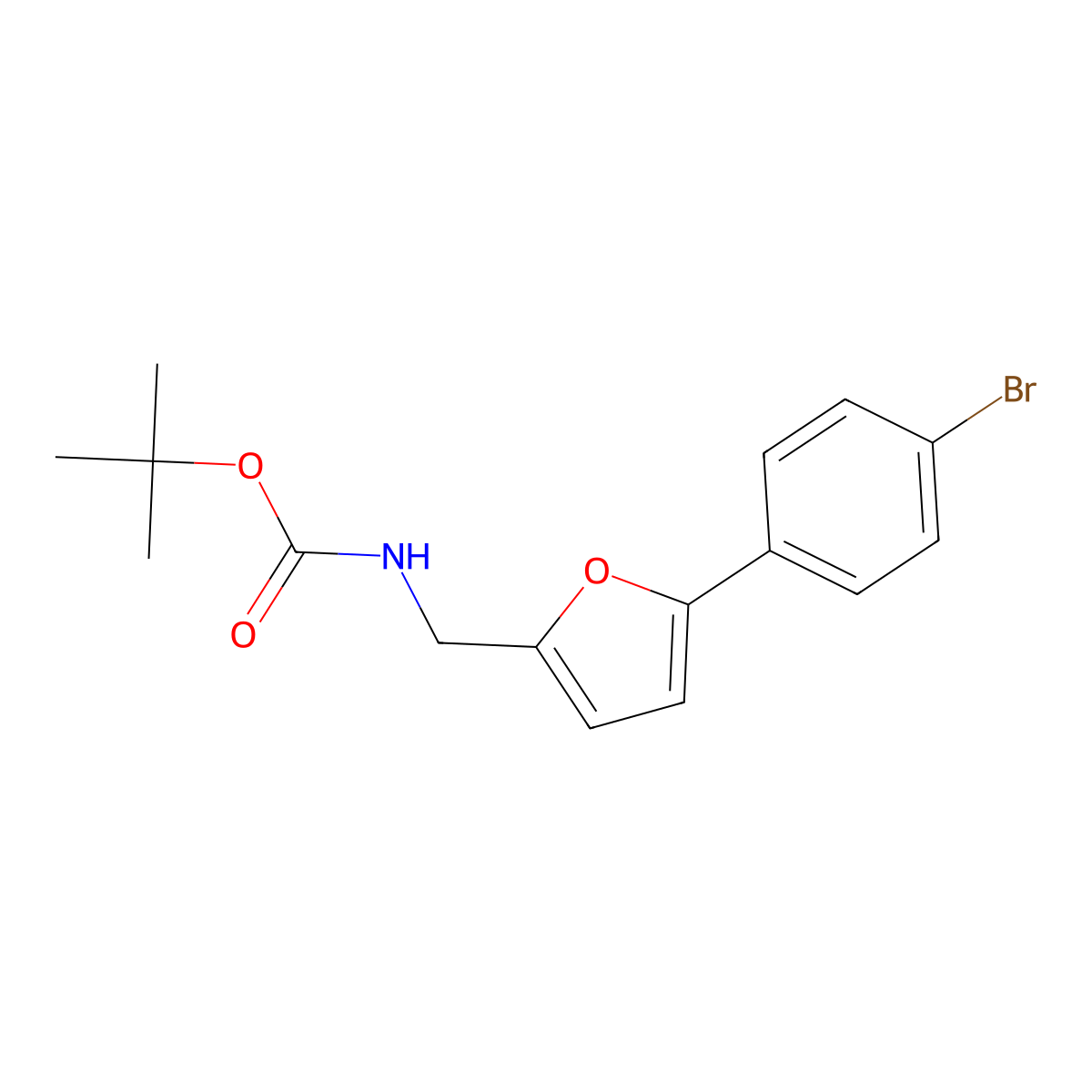 tert-butyl N-{[5-(4-bromophenyl)furan-2-yl]methyl}carbamate molecular structure, CAS 2680672-94-8