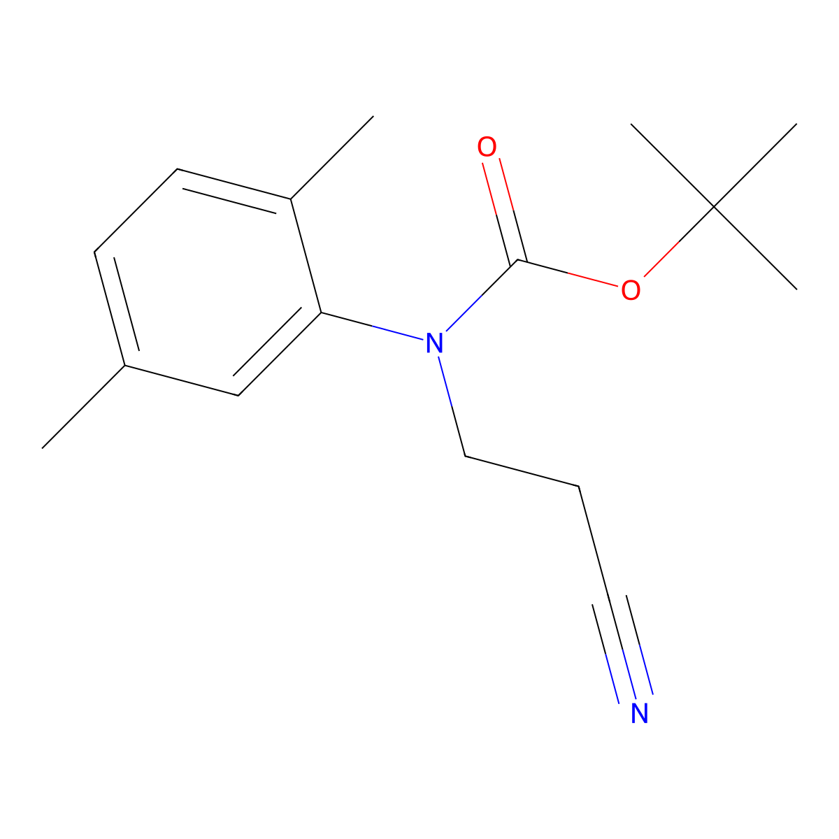 tert-butyl N-(2-cyanoethyl)-N-(2,5-dimethylphenyl)carbamate molecular structure, CAS 2680672-99-3