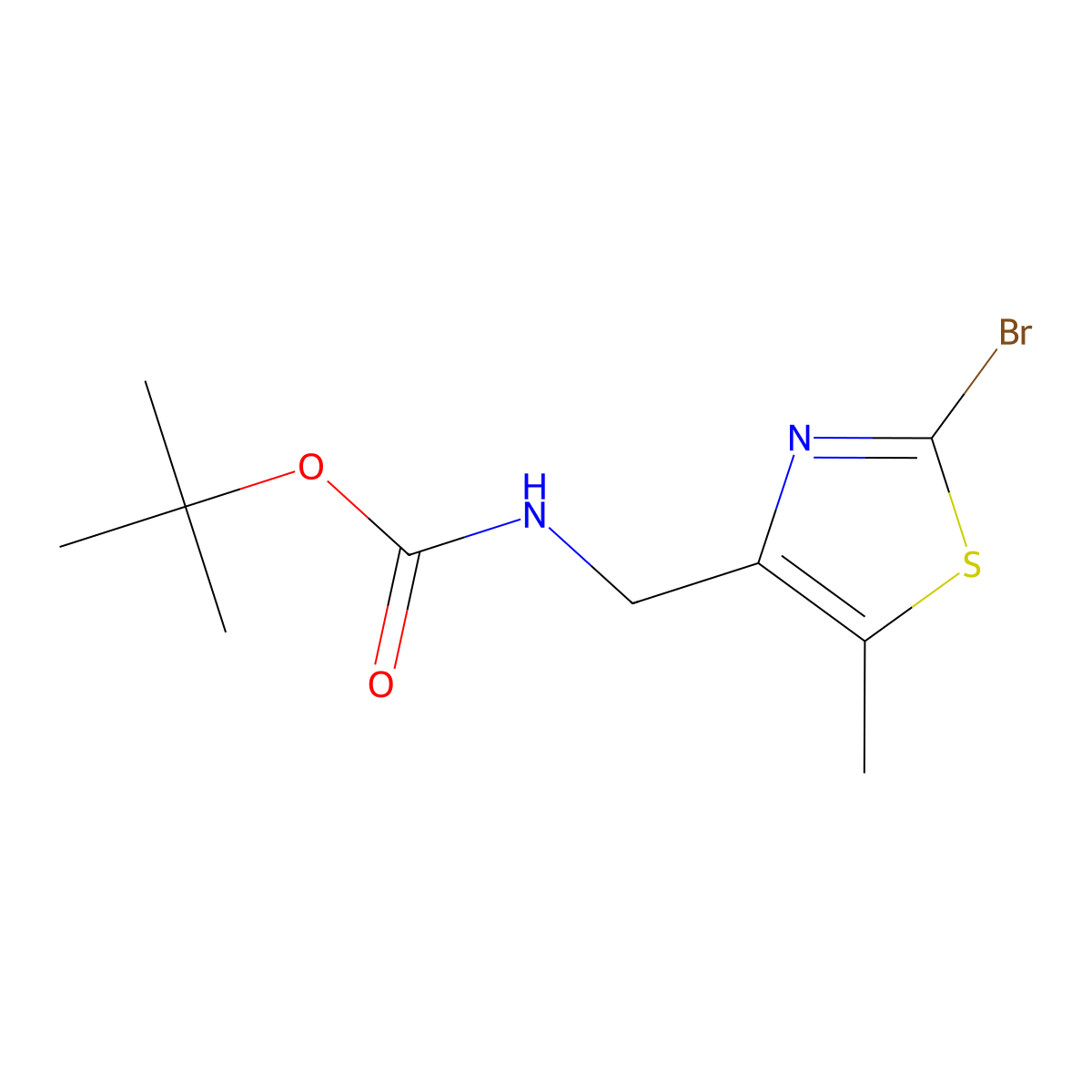 tert-butyl N-[(2-bromo-5-methyl-1,3-thiazol-4-yl)methyl]carbamate molecular structure, CAS 2680673-02-1