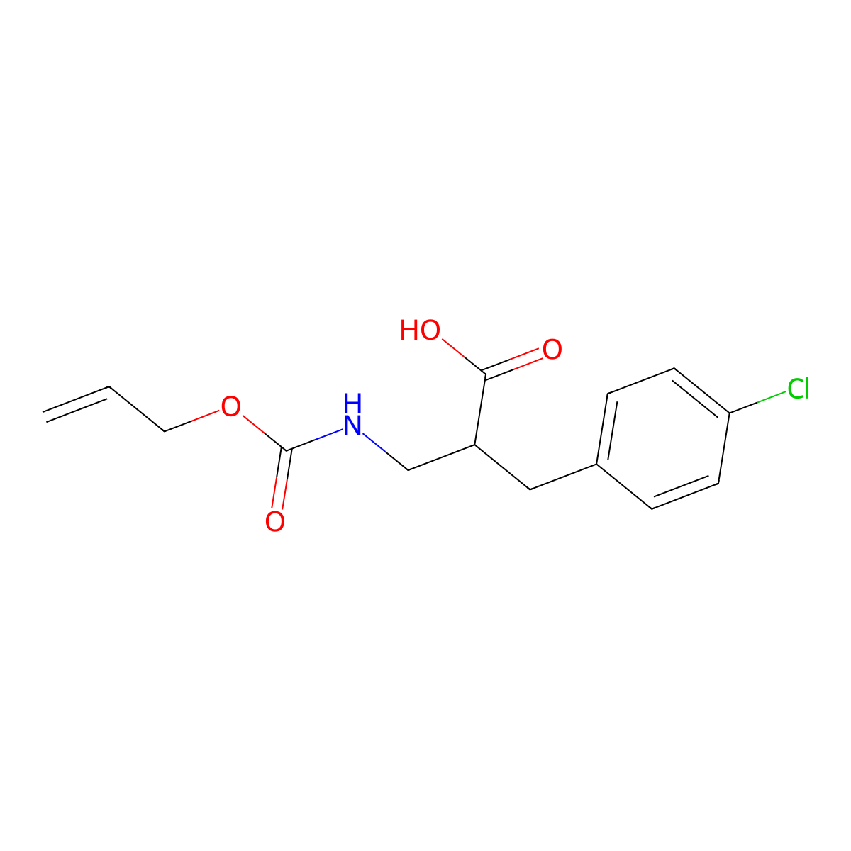 2-[(4-Chlorophenyl)methyl]-3-{[(prop-2-en-1-yloxy)carbonyl]amino}propanoic acid molecular structure, CAS 2680673-19-0