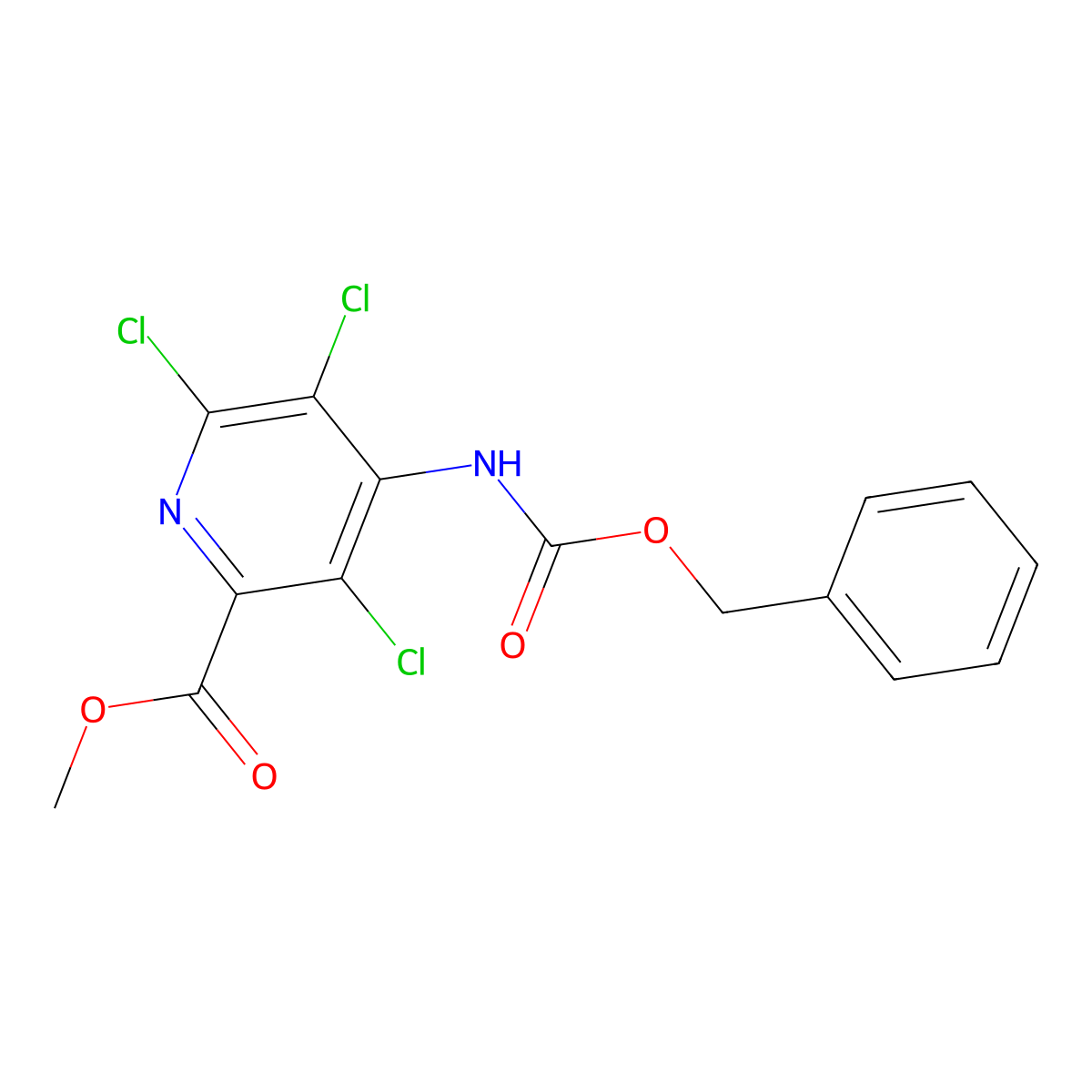 Methyl 4-{[(benzyloxy)carbonyl]amino}-3,5,6-trichloropyridine-2-carboxylate molecular structure, CAS 2680673-31-6