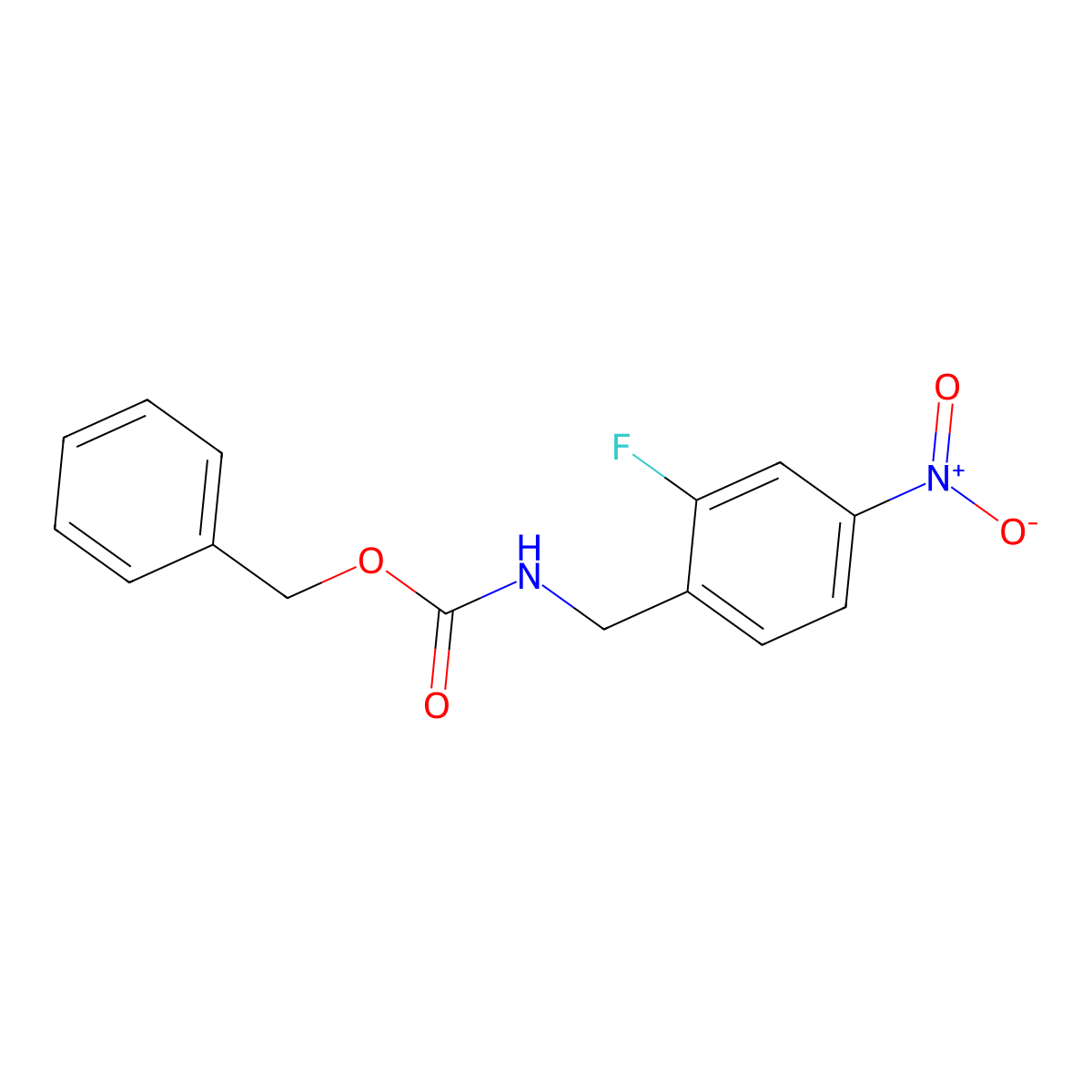 benzyl N-[(2-fluoro-4-nitrophenyl)methyl]carbamate molecular structure, CAS 2680673-36-1