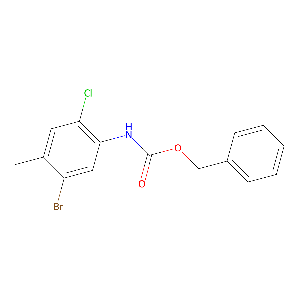 benzyl N-(5-bromo-2-chloro-4-methylphenyl)carbamate molecular structure, CAS 2680673-42-9