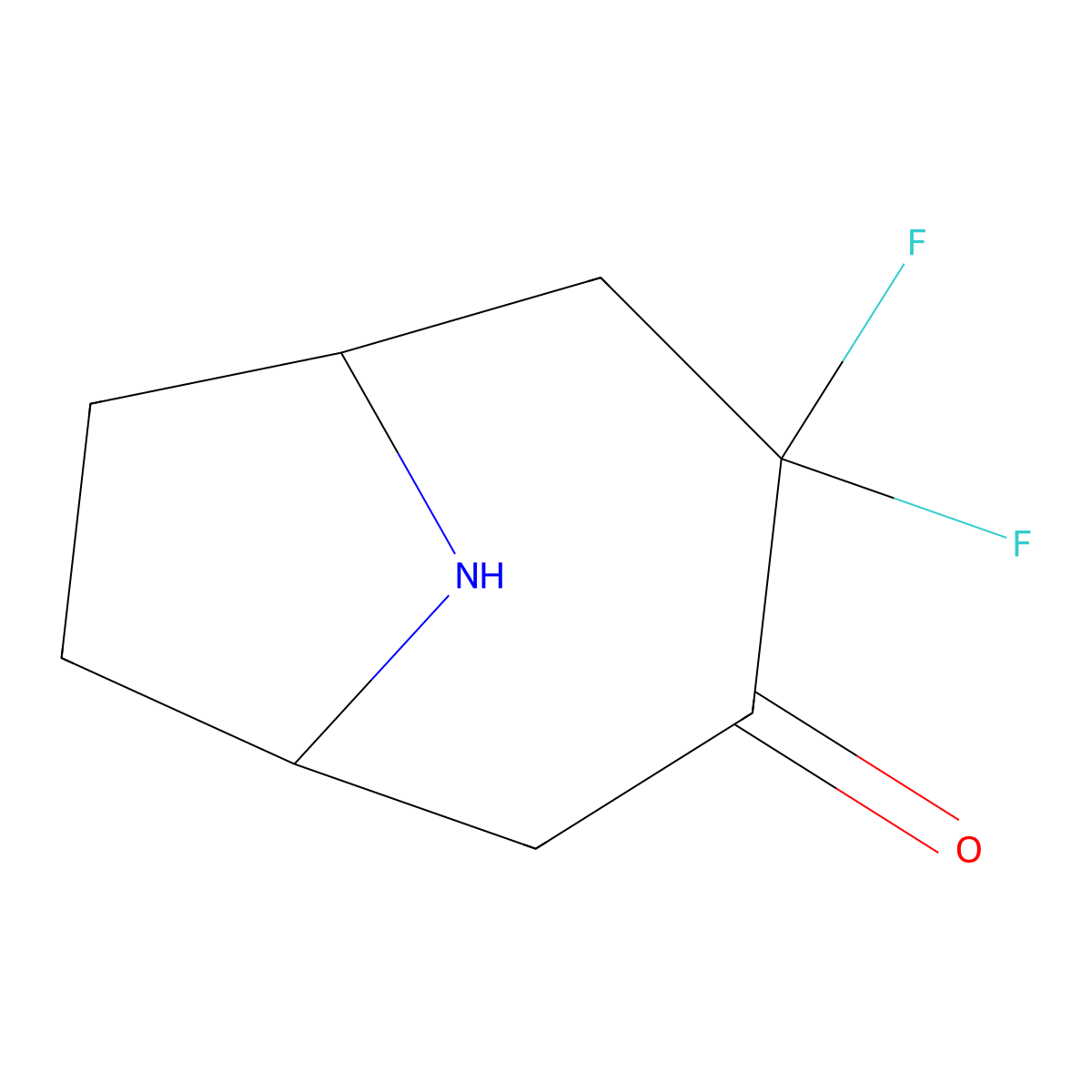 4,4-Difluoro-9-azabicyclo[4.2.1]nonan-3-one molecular structure, CAS 2680673-43-0