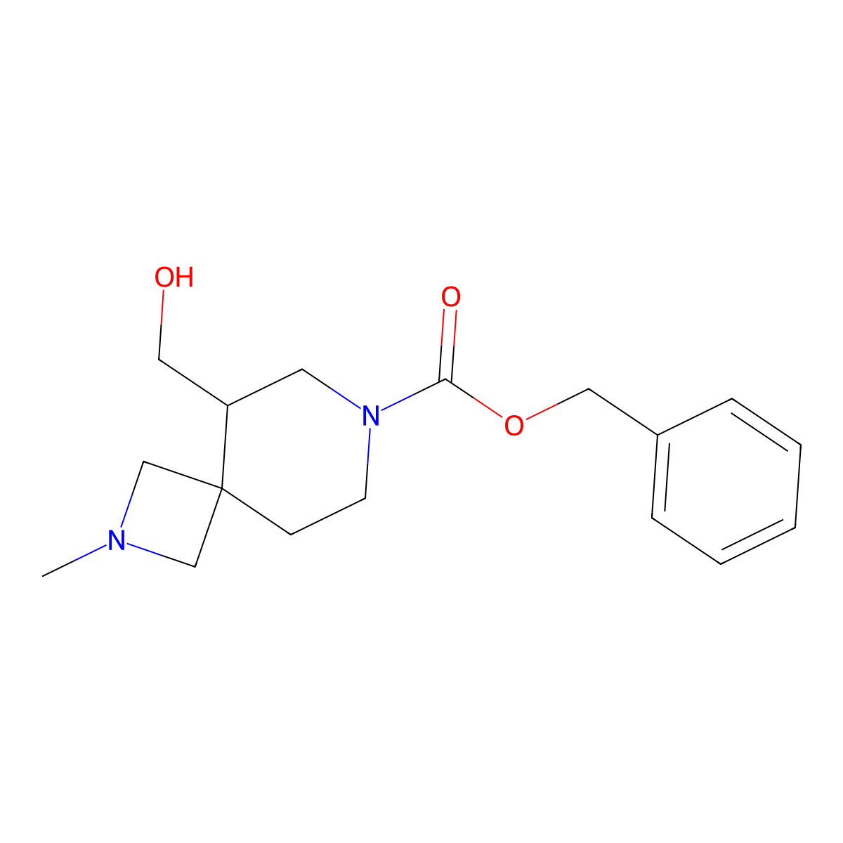 Benzyl 5-(hydroxymethyl)-2-methyl-2,7-diazaspiro[3.5]nonane-7-carboxylate molecular structure, CAS 2680673-46-3