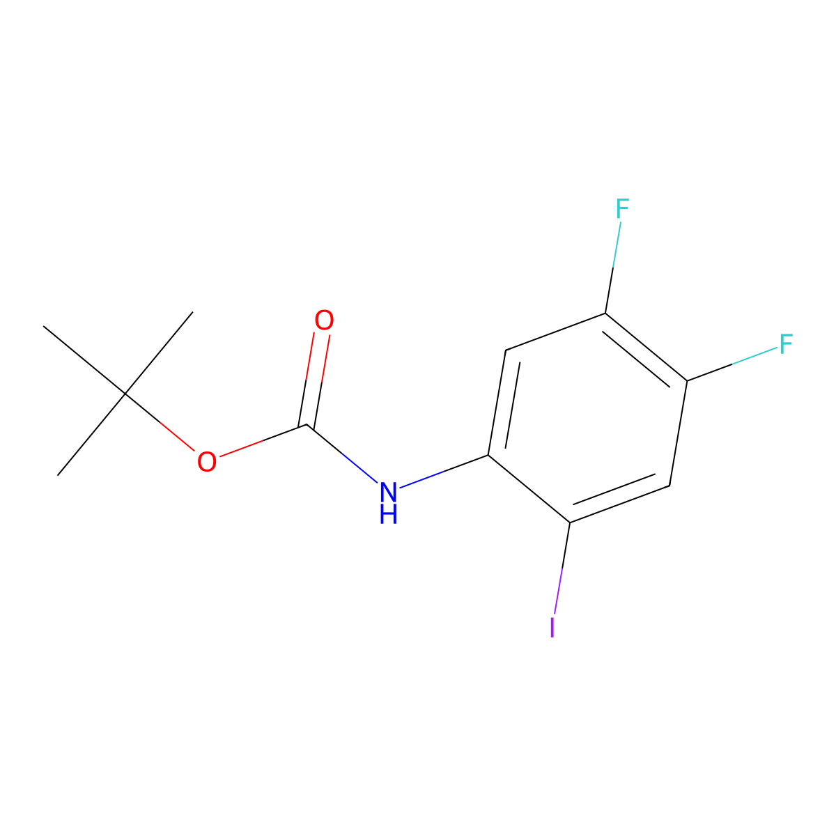 tert-butyl N-(4,5-difluoro-2-iodophenyl)carbamate molecular structure, CAS 2680673-47-4