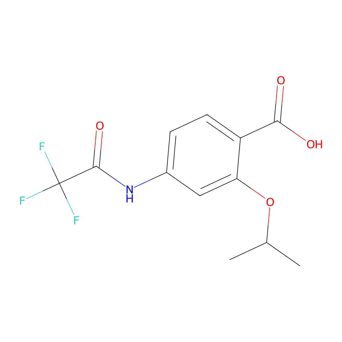 2-(Propan-2-yloxy)-4-(2,2,2-trifluoroacetamido)benzoic acid molecular structure, CAS 2680673-53-2