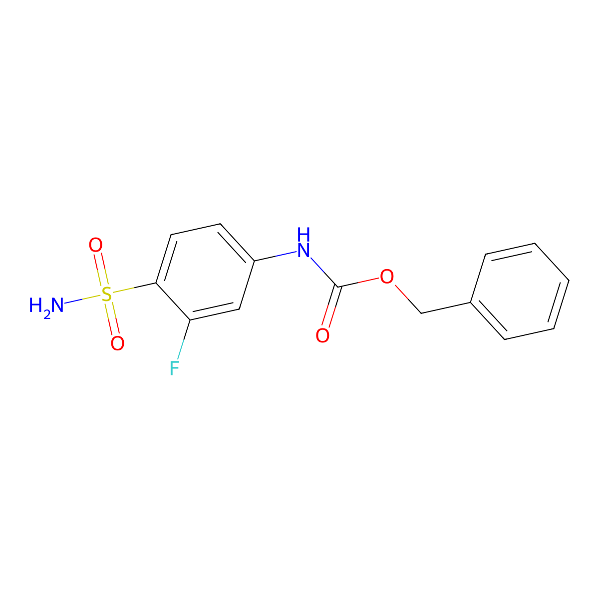 benzyl N-(3-fluoro-4-sulfamoylphenyl)carbamate molecular structure, CAS 2680673-66-7