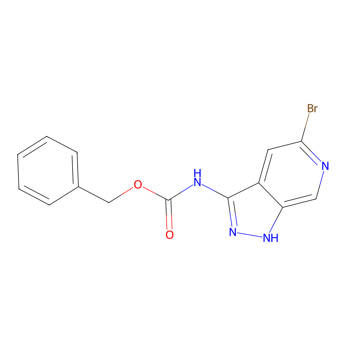 benzyl N-{5-bromo-1H-pyrazolo[3,4-c]pyridin-3-yl}carbamate molecular structure, CAS 2680673-67-8